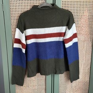 ROOLEE striped mock neck sweater.